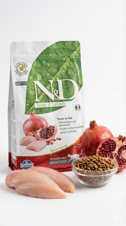 N&D Tavuklu Narlı Düşük Tahıllı Kuru Kedi Maması